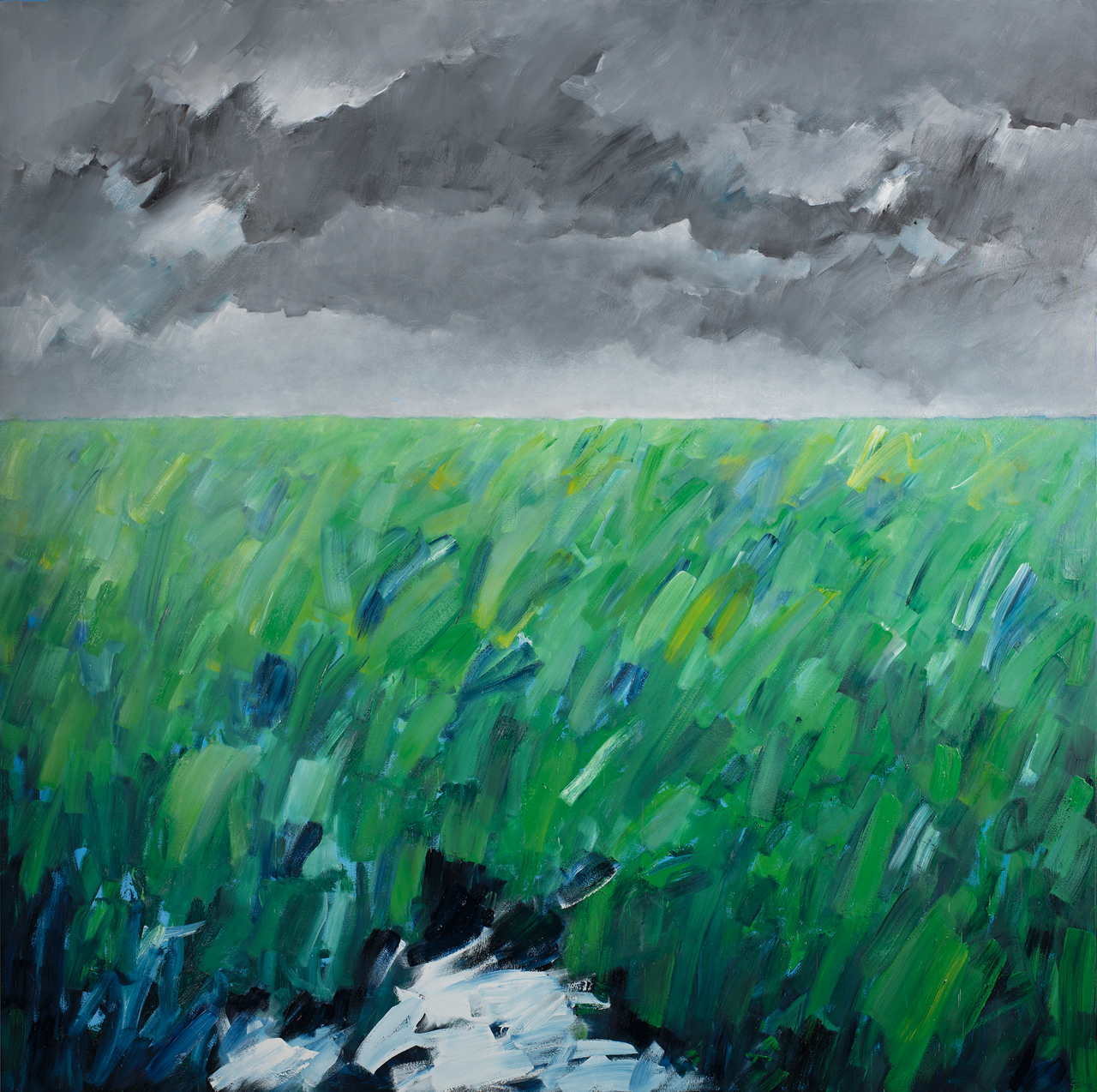 Friedensfeier LEA Ellwangen - Gras drüber (verminte Landflächen), 230 cm x 230 cm | Foto: Andreas Bogenschütz